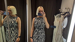 Sexy Try On Haul Transparent Clothes, Completely See-Through. At The Mall. Public fetish