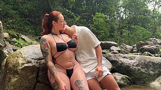 Outdoor fucking with a horny big butt redhead - Milán Rodríguez & Devil Khloee