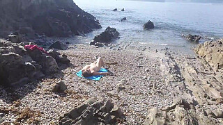 Exhibitionist Flashes his Penis for a Nudist Milf. She Sucked on the Beach