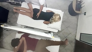 Real Video Recording How the Masseur Has Sex with the Woman Next to her Husband