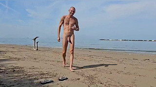 fucked by a huge penis on an Italian nude beach. Part 2.