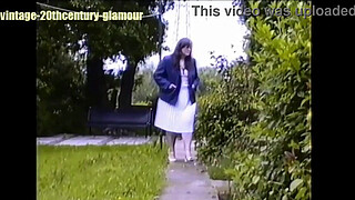 Bank manager Elizabeth Hogben pees in her back garden