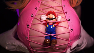 Princess Peach is very grateful to Mario for saving her