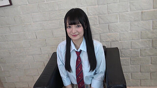 Japanese cutie. Suzu-chan with black hair and big breasts, caresses and masturbates before creampie sex. Uncensored.