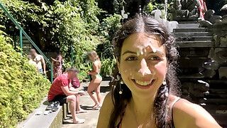 Crazy CUMWALK on Public Waterfall Full of People Blowjob in Public Toilet