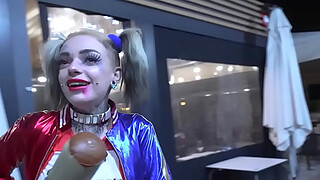 Harley Quinn cosplaying girl wants to fuck her own Joker