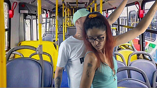 student stretched and fucked on the bus in public