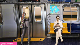 Two horny girls returning home on public transportation