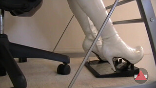 Sexy White Boots Pedal Pumping