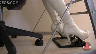 Sexy White Boots Pedal Pumping