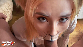 Steampunk Chick Hard Doggy Sex and Blowjob with Oral Creampie - Fox Cosplay