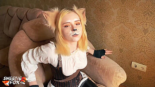 Steampunk Chick Hard Doggy Sex and Blowjob with Oral Creampie - Fox Cosplay