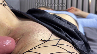 wake up risky fuck pussy milf closeup and creampie cum inside