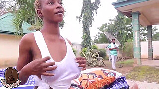 Big tits naija girl fucking her gardener