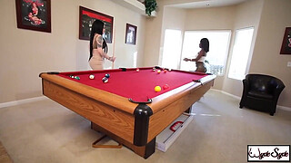 Best Pool Game! Lesbians Kris Riot & Harmonie Marquis Had A Lot Of Fun