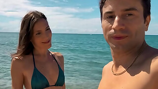 Holiday Vlog: My Wife Goes Topless and Gives Me a Sneaky BJ at the Beach