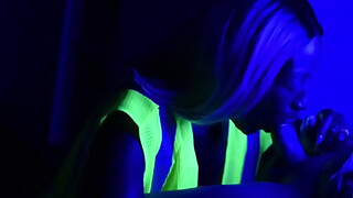 Black light Blowjob while working on the clock at the ship yard.