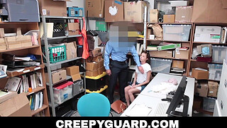 CreepyGuard - Hot Teen (Carolina Sweets) Fucks Cop To Get Out Of Trouble