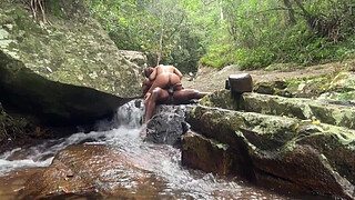 PERVERTED COUPLE CAUGHT FUCKING ON WATERFALL TRAIL