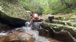 PERVERTED COUPLE CAUGHT FUCKING ON WATERFALL TRAIL