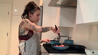 Joanna Angel fucked herself with dildo after big booty chick swallowed it