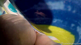 BBW with hairy bush and big butt nude in public