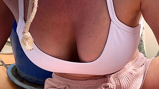 Hot wife has amazing cleavage