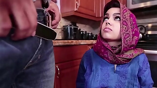 Middle Eastern beauty fucking creampied by big American penis