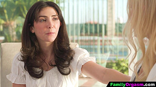 FamilyOrgasm - Single Milf Calming Down her Daughter on the Airbnb