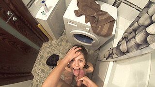 It's more exciting to cum on your sister's face when your parents are around