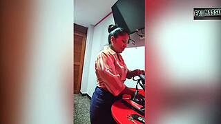 Hot POV: Hairy pussy fuck: Horny short babe takes dick after leaving class.