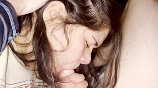 Cumming on Her Tonsils - PAWG sucks up juicy penis Deep Throat