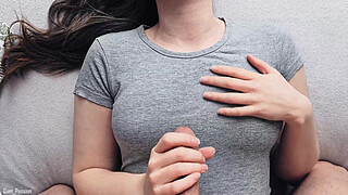 Hot Cumshot On My New Gray T-shirt!