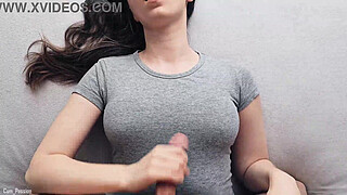 Hot Cumshot On My New Gray T-shirt!