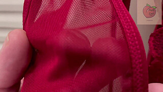 Stepmom catches stepson jerking off with her panties