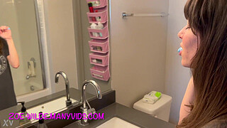 He came in my mouth while I was brushing my teeth!