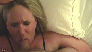 Nasty mature slut Beth gets a ROUGH face fucking and has an orgasm as he unloads a stream of spunk in her eyes and mouth - then she sucks him dry like a fucking bitch! #cumslutbeth