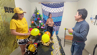 Real homemade threeway between friends, two women and a man