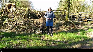 Boobies on display down a public lane