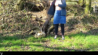 Boobies on display down a public lane