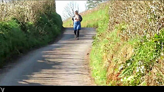 Boobies on display down a public lane