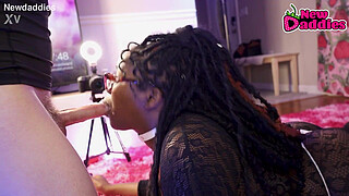Black & Ebony Throat Fucking Day 6/28 ~ 20 year old Ebony bitch inhales White Daddy
