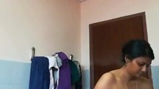 NRI Tamil Cutie Stripping Nude To Bath And Recording It Showing Her Long Big Boobs