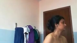 NRI Tamil Cutie Stripping Nude To Bath And Recording It Showing Her Long Big Boobs