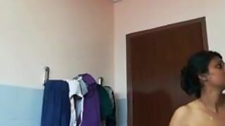NRI Tamil Cutie Stripping Nude To Bath And Recording It Showing Her Long Big Boobs