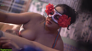 Stepmom provide me best sex at Hotel Room! Mask Babe Sex