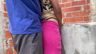 Bricklayer fucking a young chick during a break at work