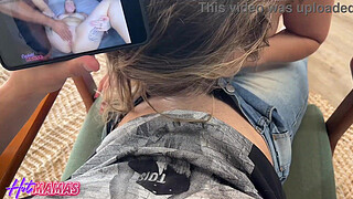 Married MILF in a 3way with her cuckold husband and a big cock lover