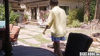 Shameless MILF stepmom with big boobs Lexi Luna fucks stepson David Lee