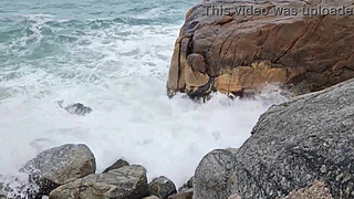 SAYMON FITNESS tried Brenda Floripa's delicious pussy on the rocks